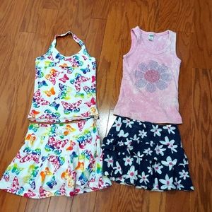 2 pair of girls skort outfits.  Sizes 5, 5/6.